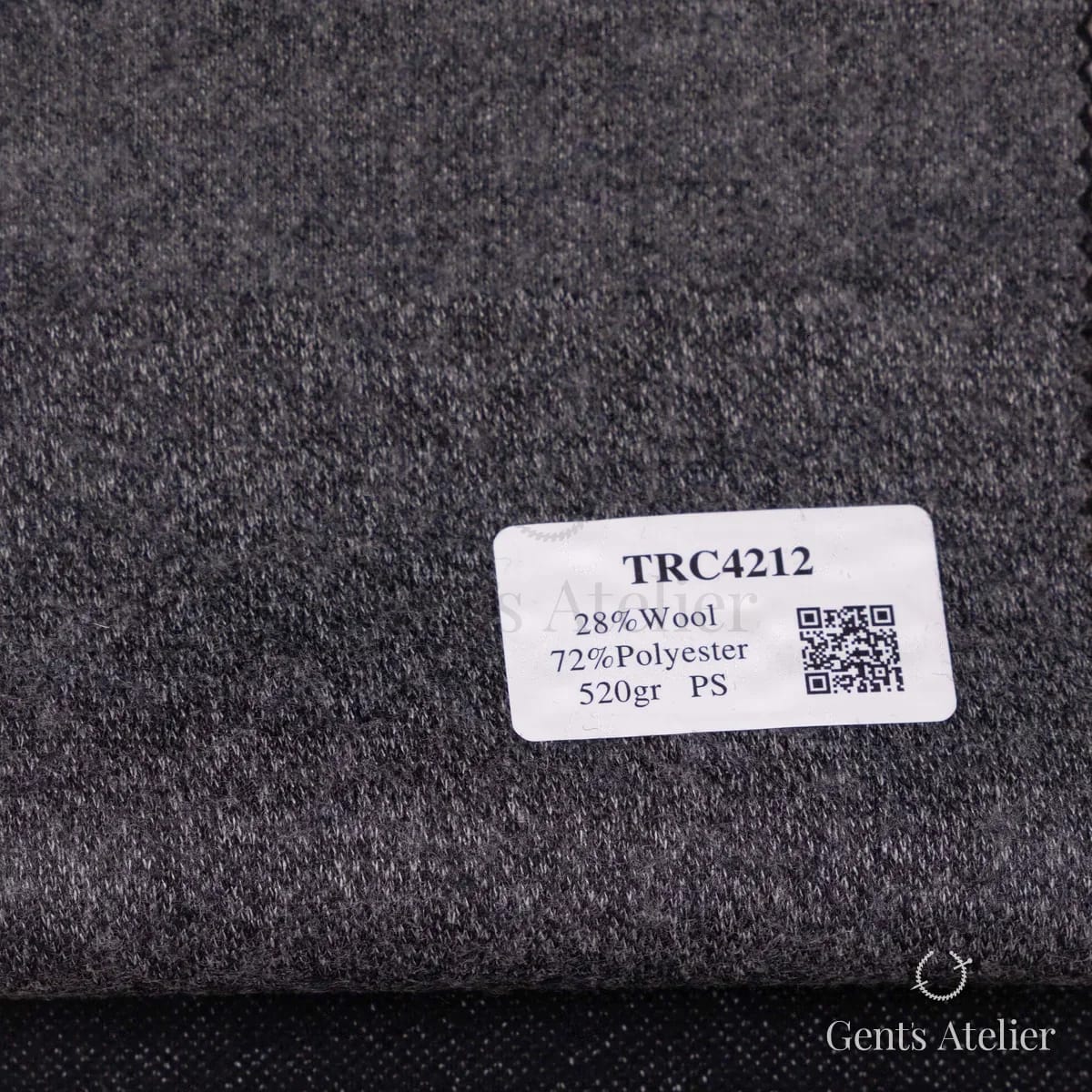 Образец ткани Soft Coats and Knits TRC4212 с этикеткой, серый меланж