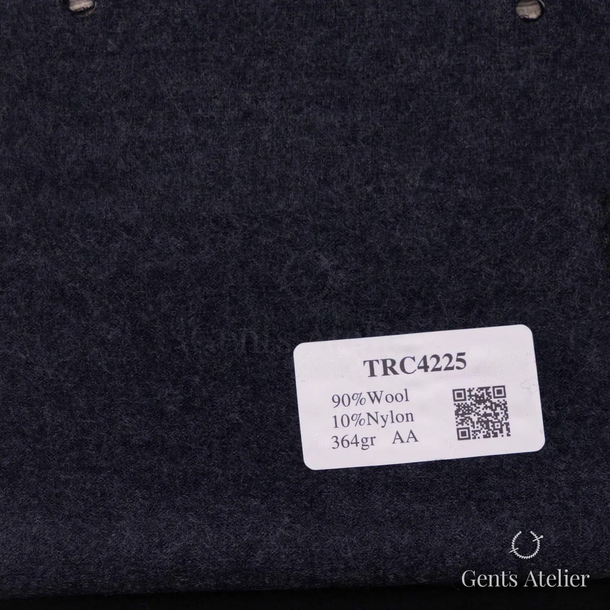 Образец ткани Soft Coats and Knits TRC4225 с этикеткой, тёмный графитово-синий меланж