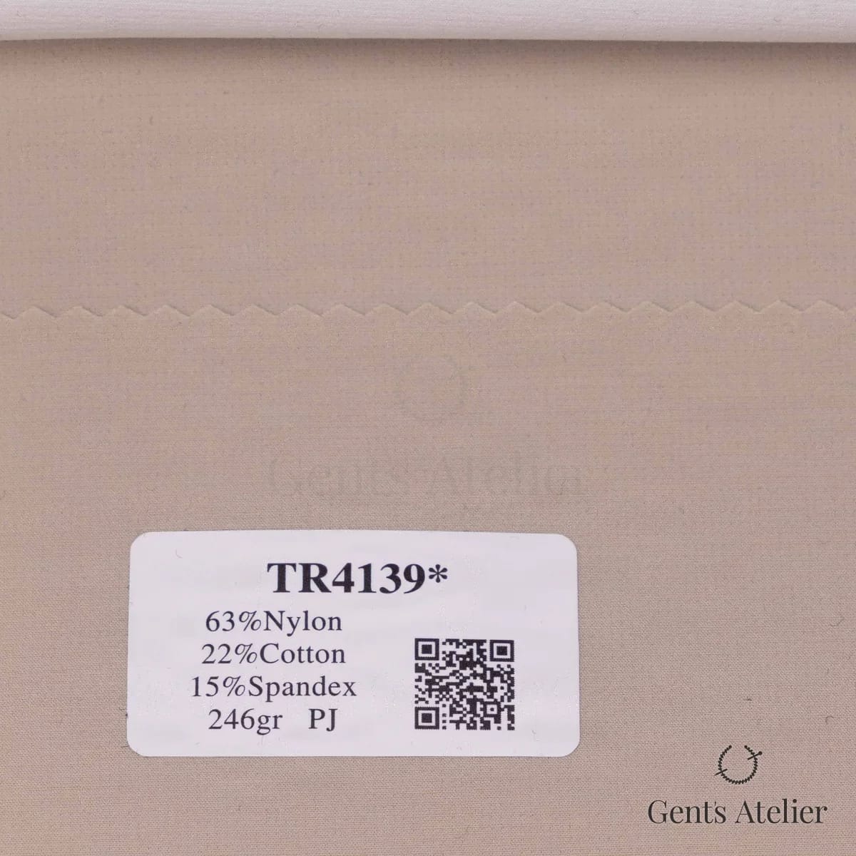 Образец ткани Soft Coats and Knits TR4139 с этикеткой, светлый песочно-бежевый