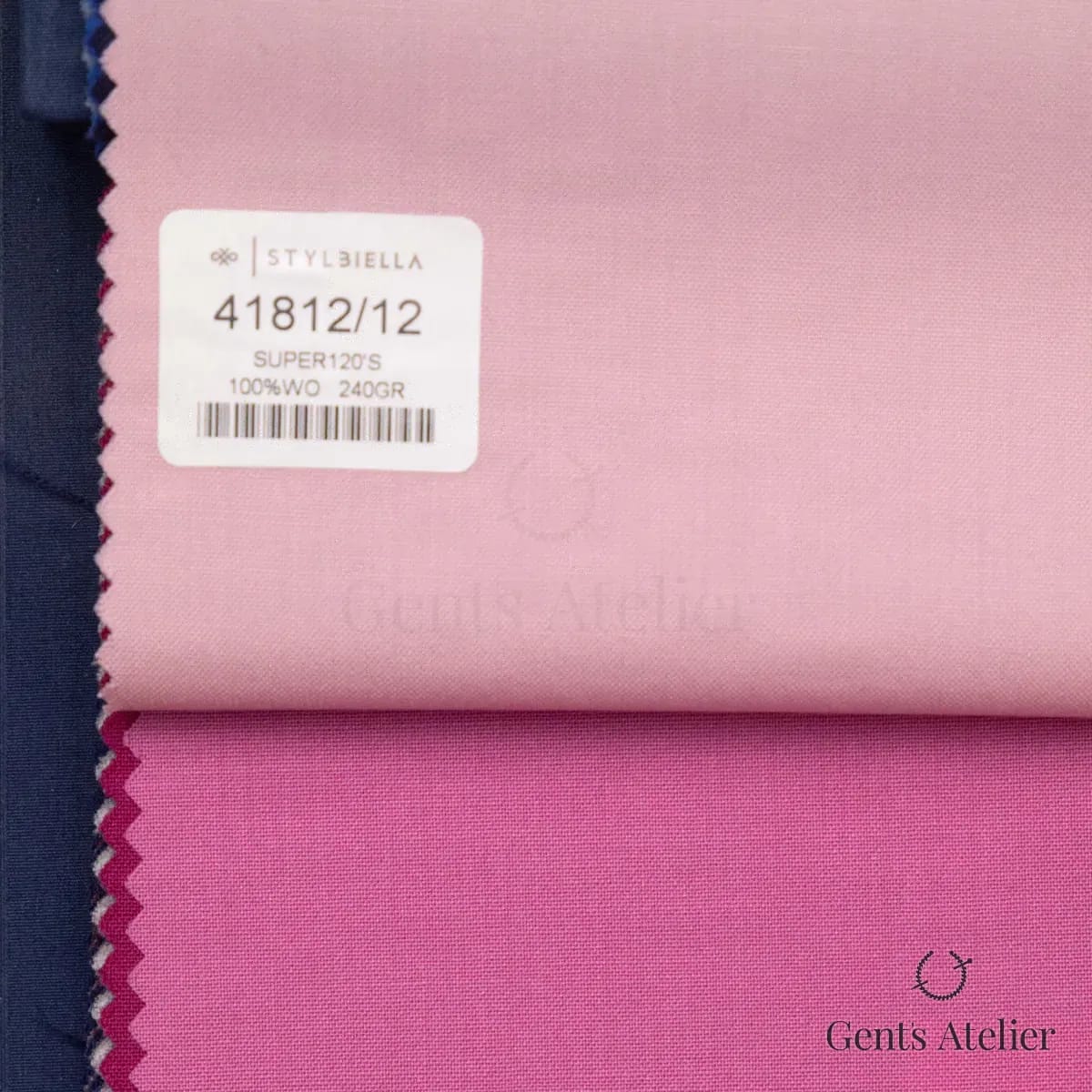 Образец ткани Stylbiella 41812/12 с этикеткой, светло-розовый