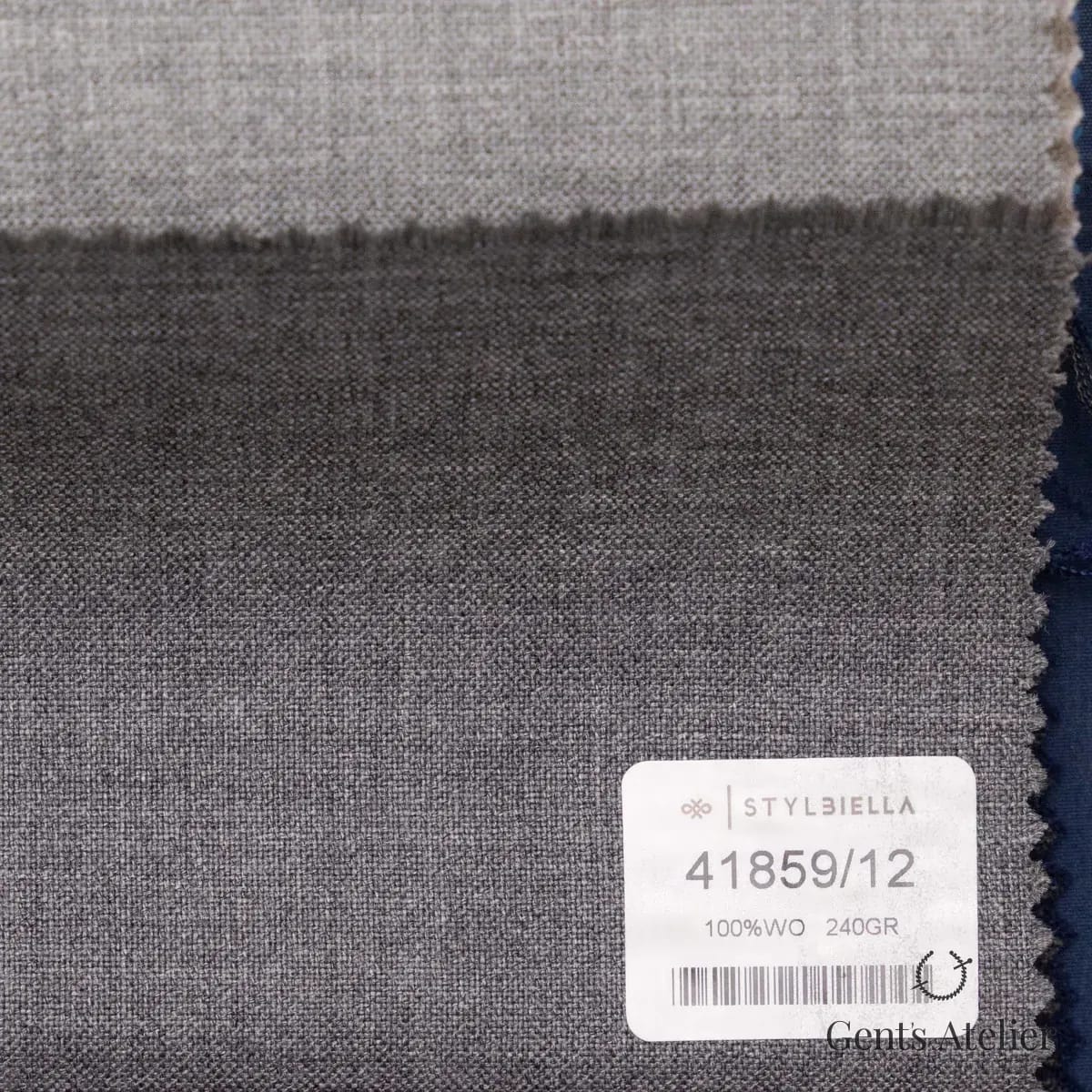 Образец ткани Stylbiella 41859/12 с этикеткой, серый