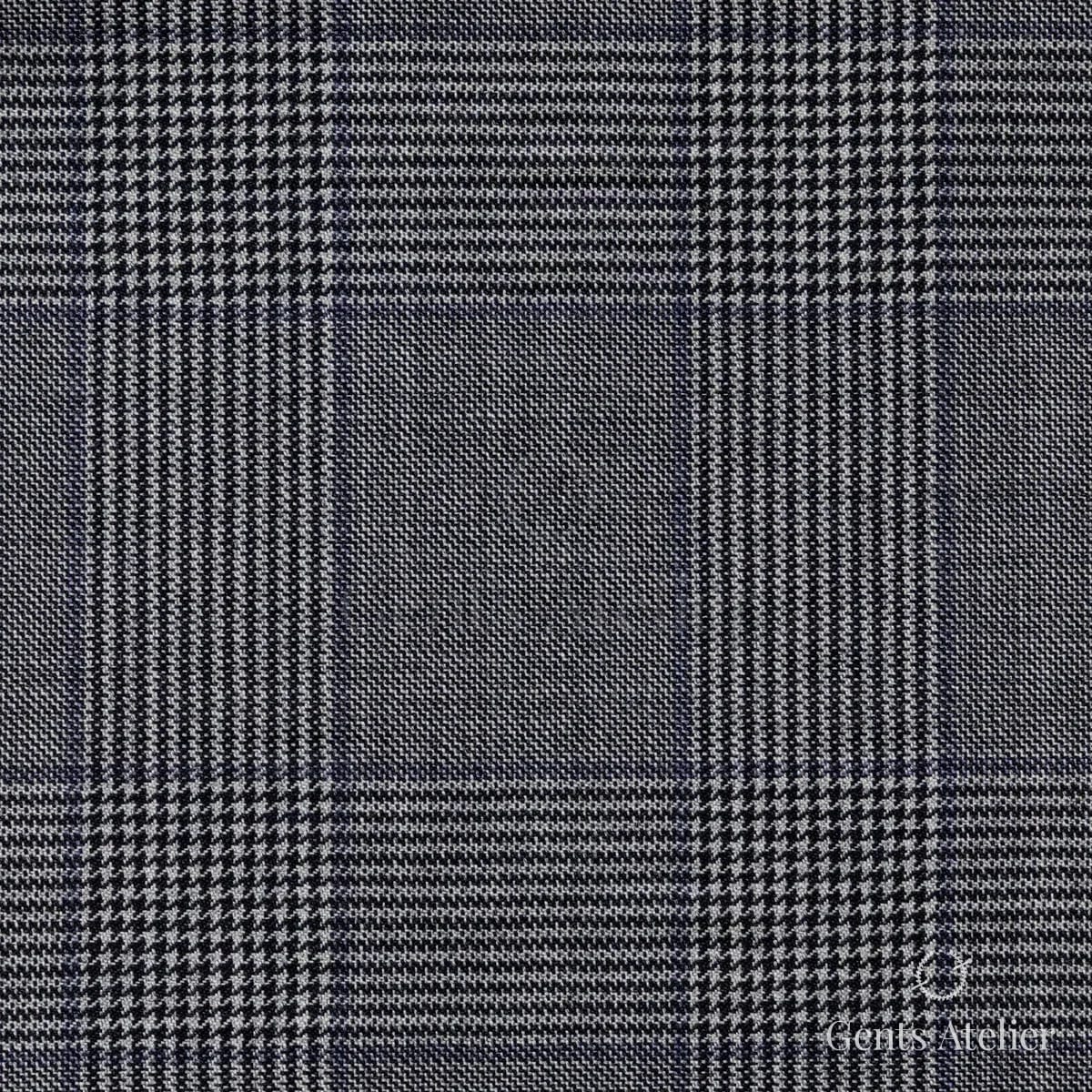 Костюм из Stylbiella 34781 — серый в чёрно-синюю клетку глен, 100%WO