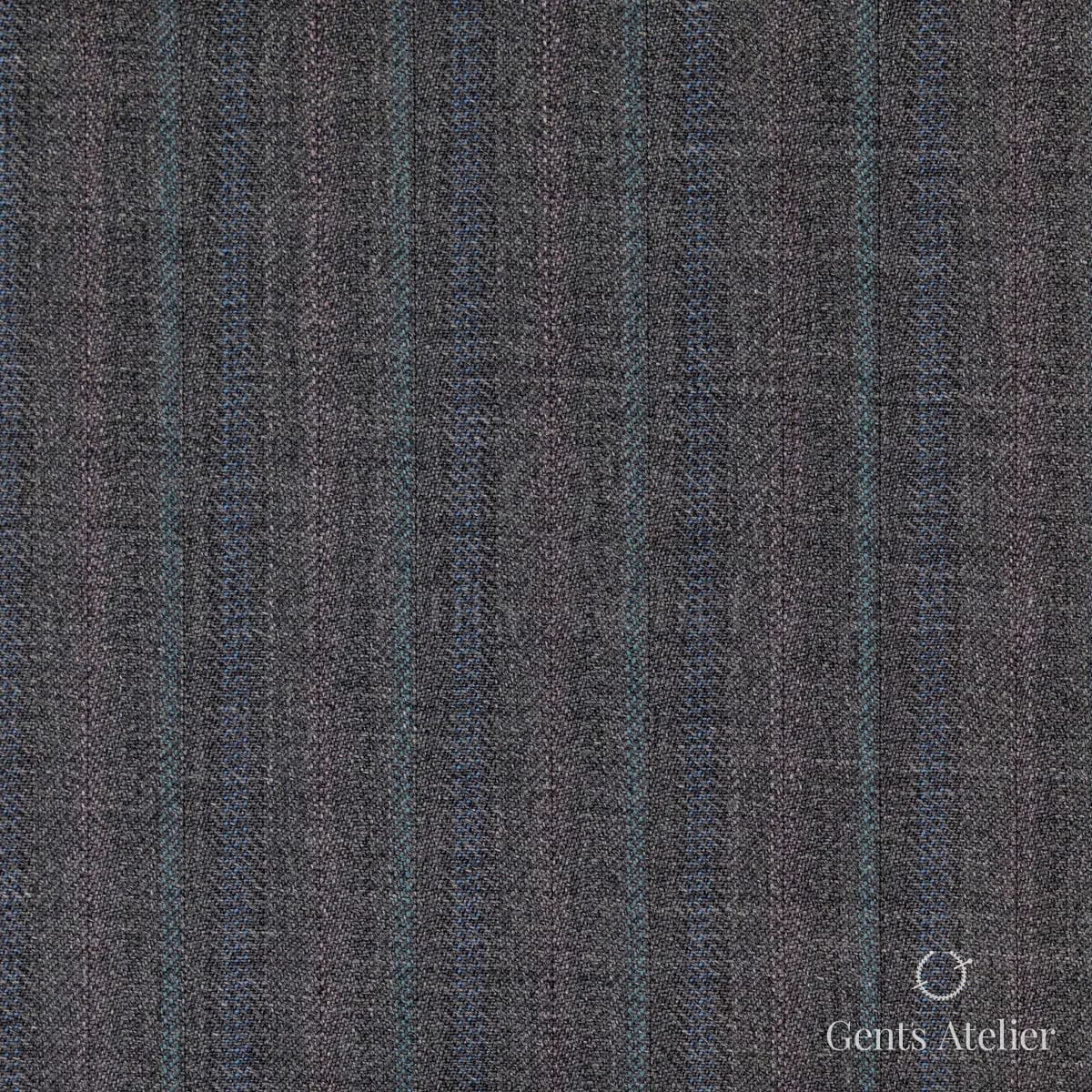 Костюм из Stylbiella 34803 — серый с разноцветной полоской (синяя, бирюзовая, лиловая), 100%WO