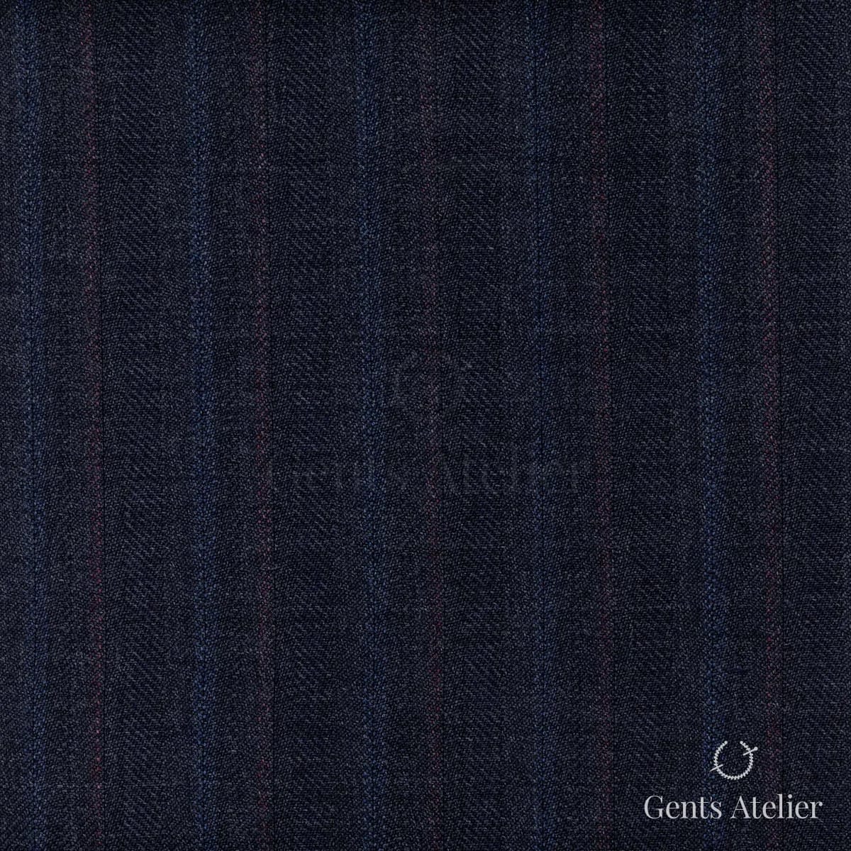 Костюм из Stylbiella 34804 — тёмно-синий в мелкую ёлочку с едва заметной цветной ниткой, 100%WO