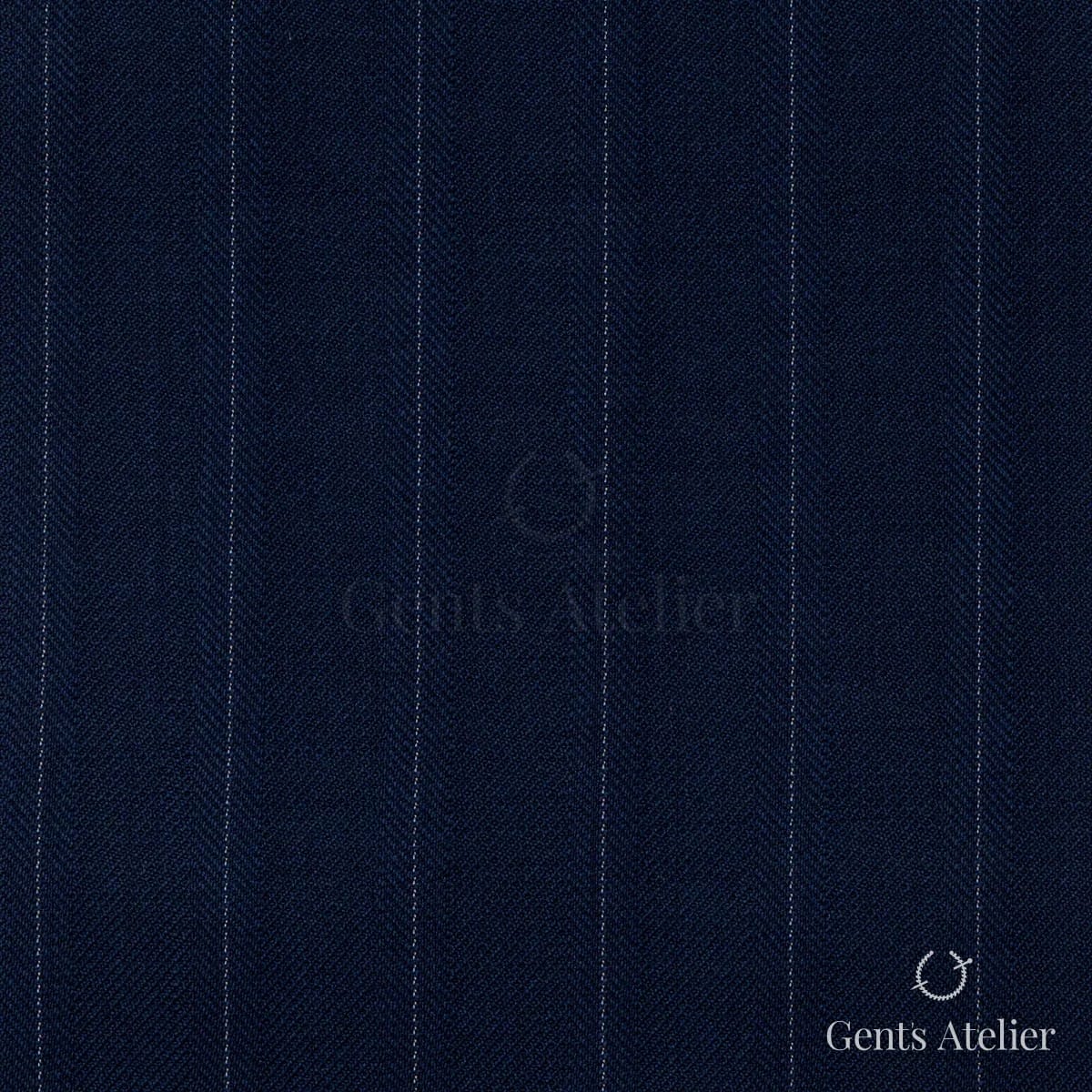 Костюм из Stylbiella 34816 — синий с фактурным диагональным переплетением (ёлочка), тонкая полоска, 100%WO
