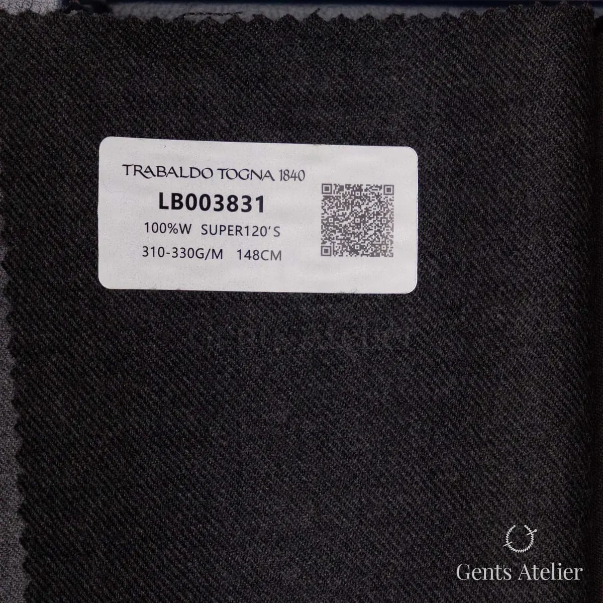 Образец ткани Trabaldo Togna LB003831 с этикеткой, графитовый