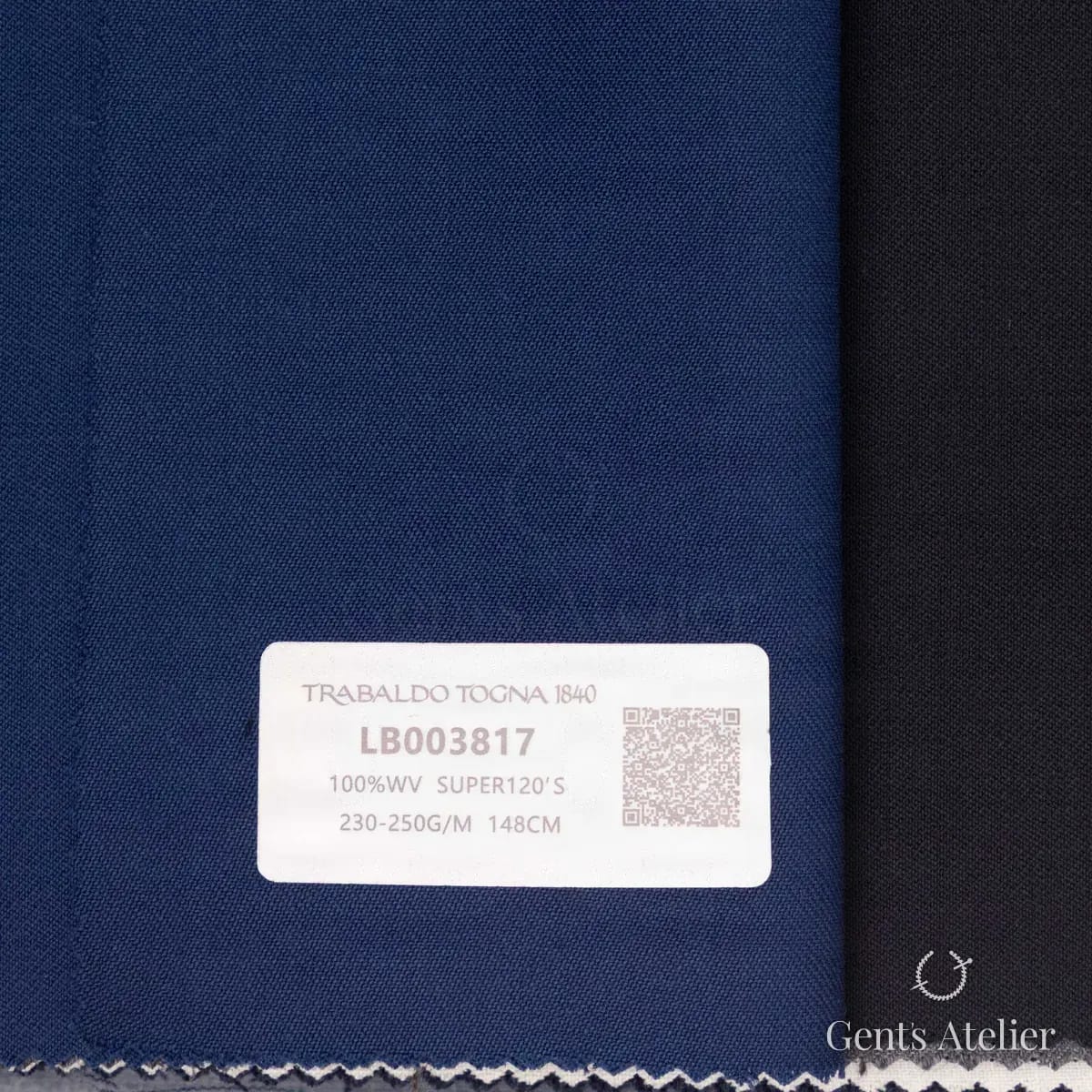 Образец ткани Trabaldo Togna LB003817 с этикеткой, синий