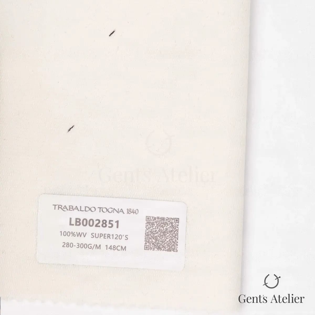Образец ткани Trabaldo Togna LB002851 с этикеткой, молочный