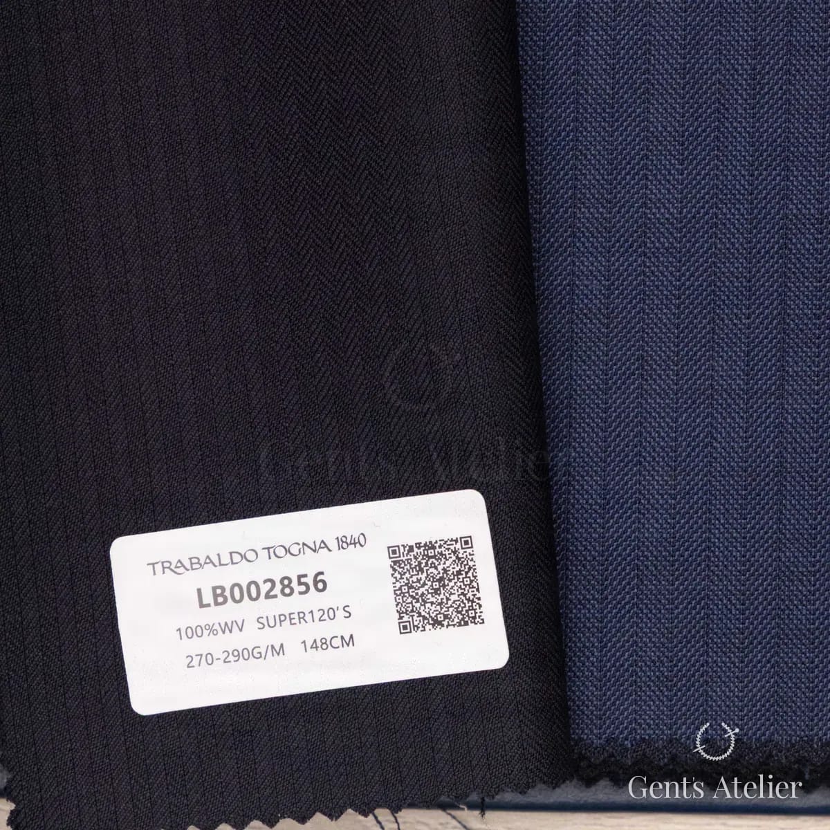Образец ткани Trabaldo Togna LB002856 с этикеткой, чёрный
