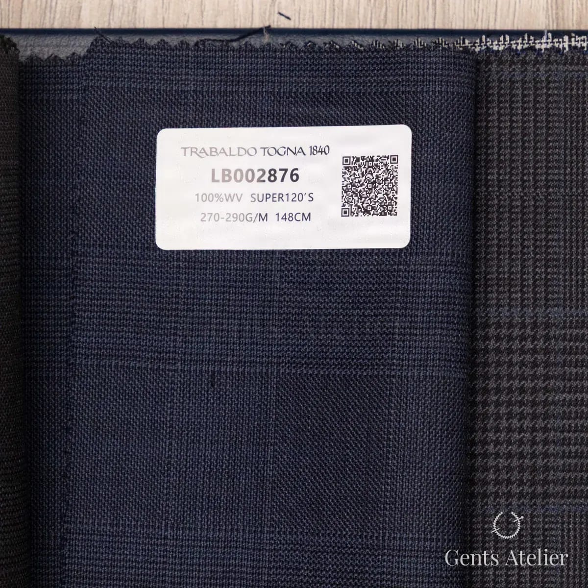 Образец ткани Trabaldo Togna LB002876 с этикеткой, синий