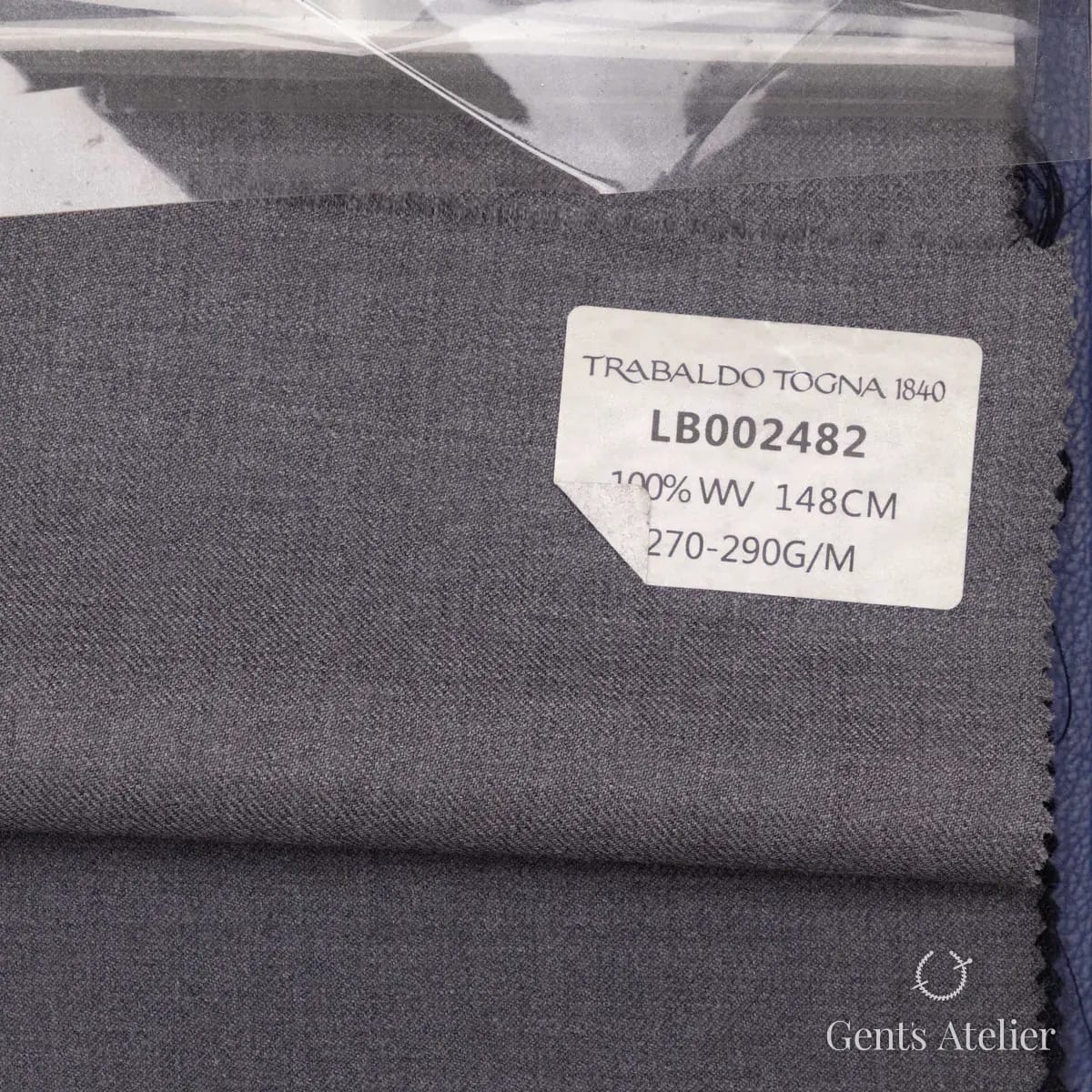 Образец ткани Trabaldo Togna LB002482 с этикеткой, серый