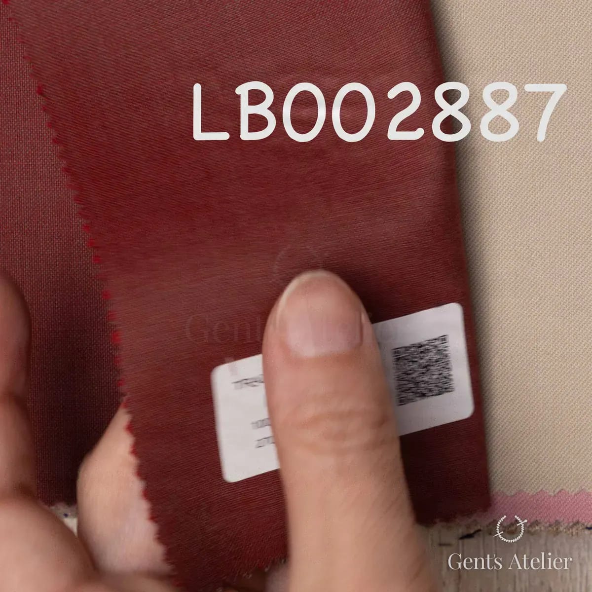 Образец ткани Trabaldo Togna LB002887 с этикеткой, терракотовый