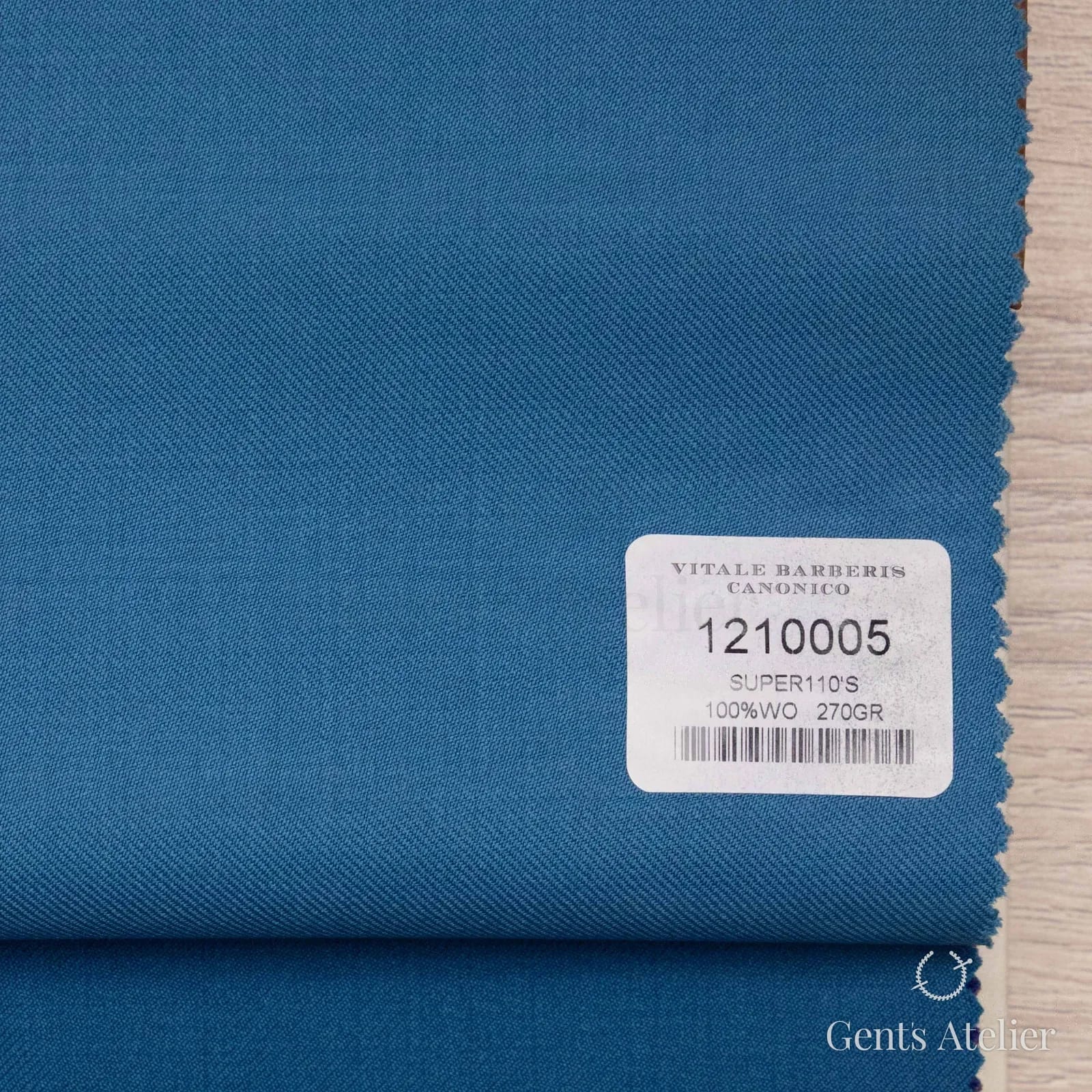 Образец ткани Vitale Barberis Canonico 1210005 с этикеткой, синий