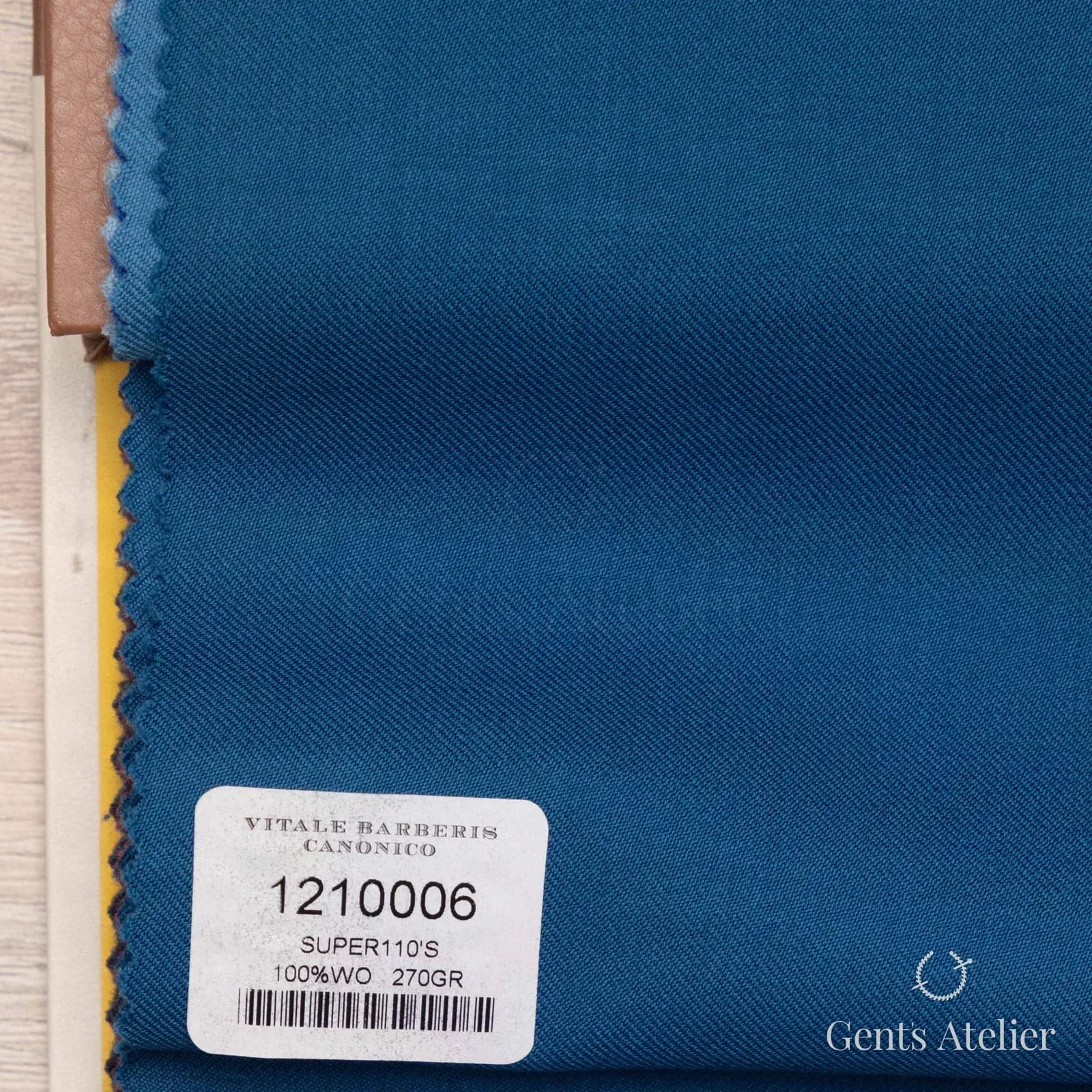 Образец ткани Vitale Barberis Canonico 1210006 с этикеткой, синий