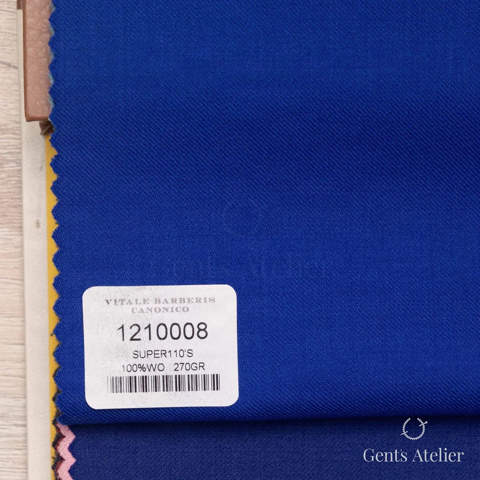 Образец ткани Vitale Barberis Canonico 1210008 с этикеткой, синий