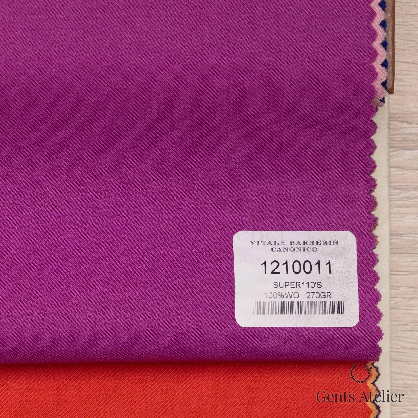Образец ткани Vitale Barberis Canonico 1210011 с этикеткой, фуксия