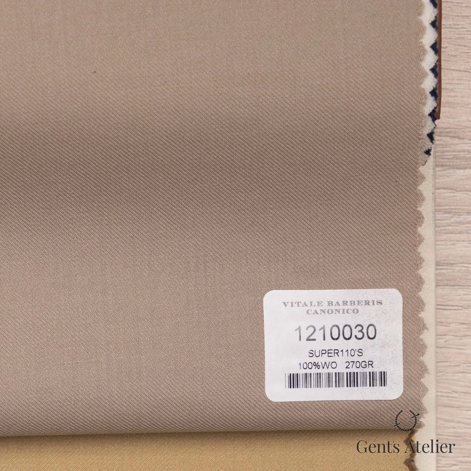 Образец ткани Vitale Barberis Canonico 1210030 с этикеткой, бежевый