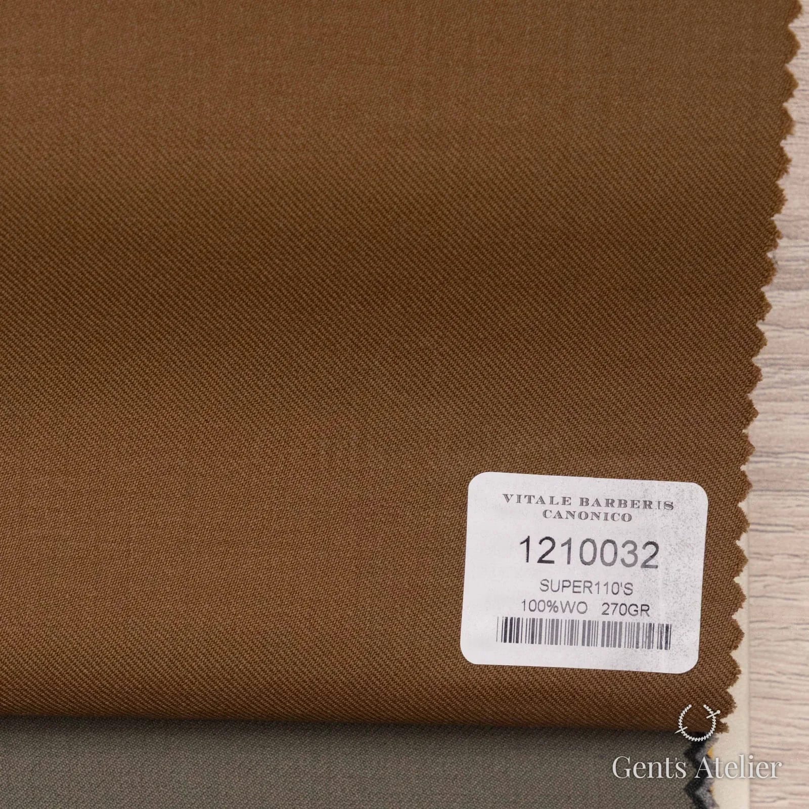 Образец ткани Vitale Barberis Canonico 1210032 с этикеткой, коричневый средний