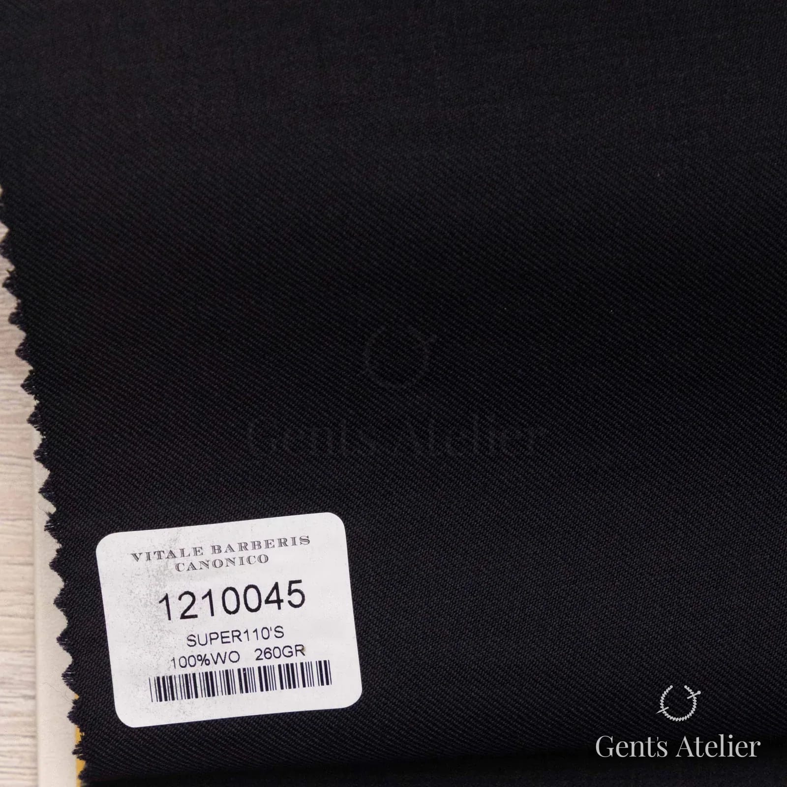 Образец ткани Vitale Barberis Canonico 1210045 с этикеткой, тёмный антрацит