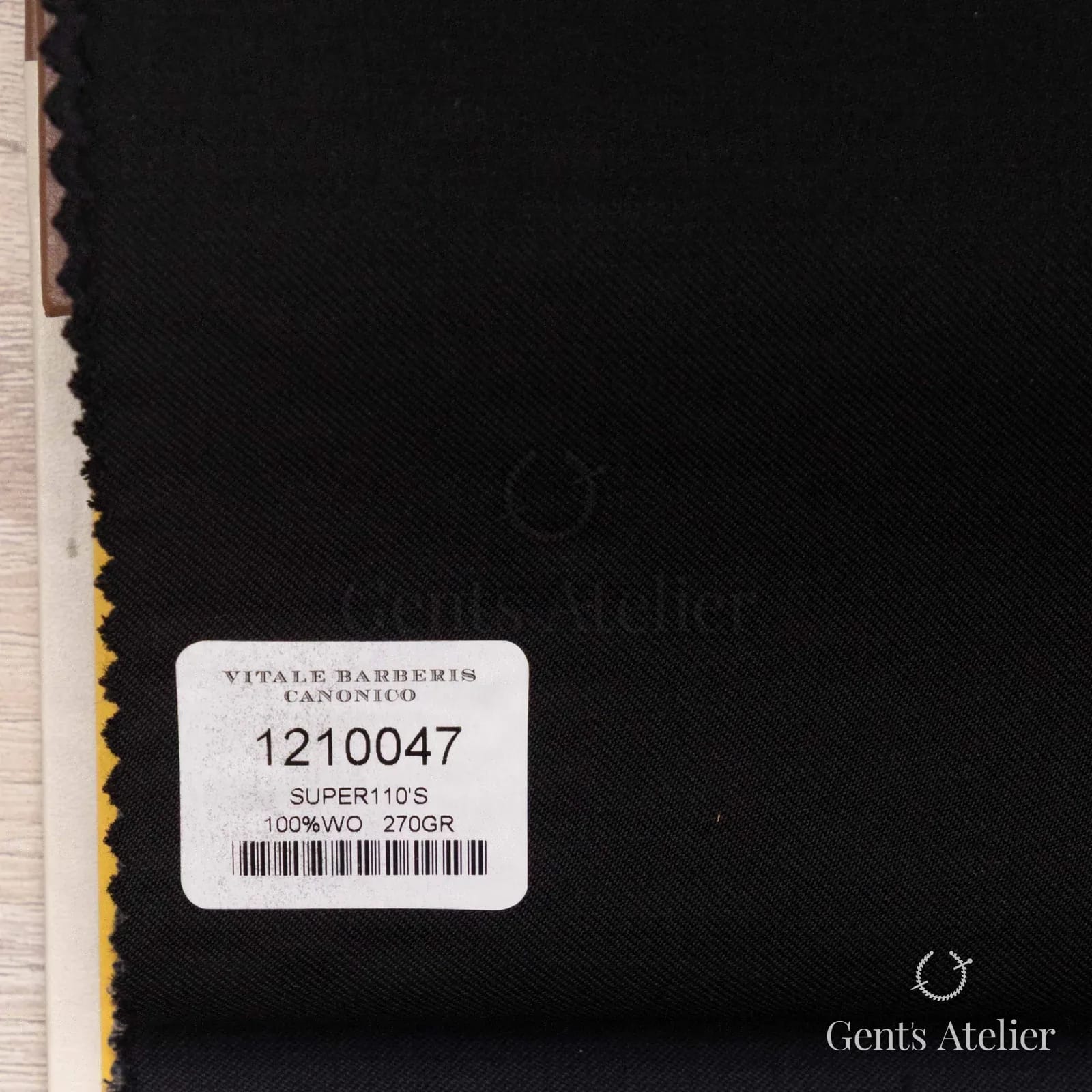 Образец ткани Vitale Barberis Canonico 1210047 с этикеткой, чёрный