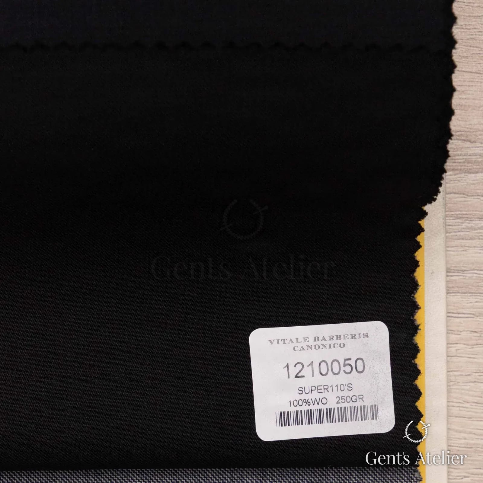 Образец ткани Vitale Barberis Canonico 1210050 с этикеткой, чёрный