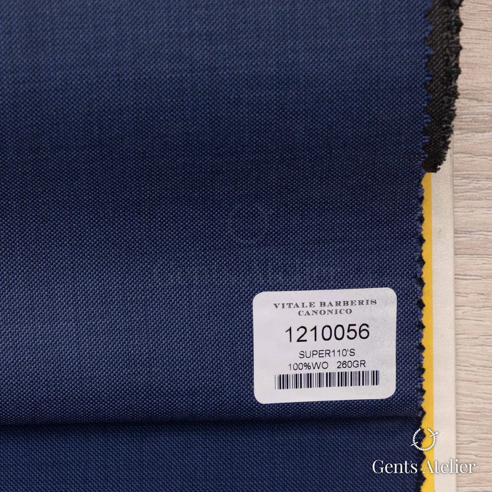 Образец ткани Vitale Barberis Canonico 1210056 с этикеткой, синий
