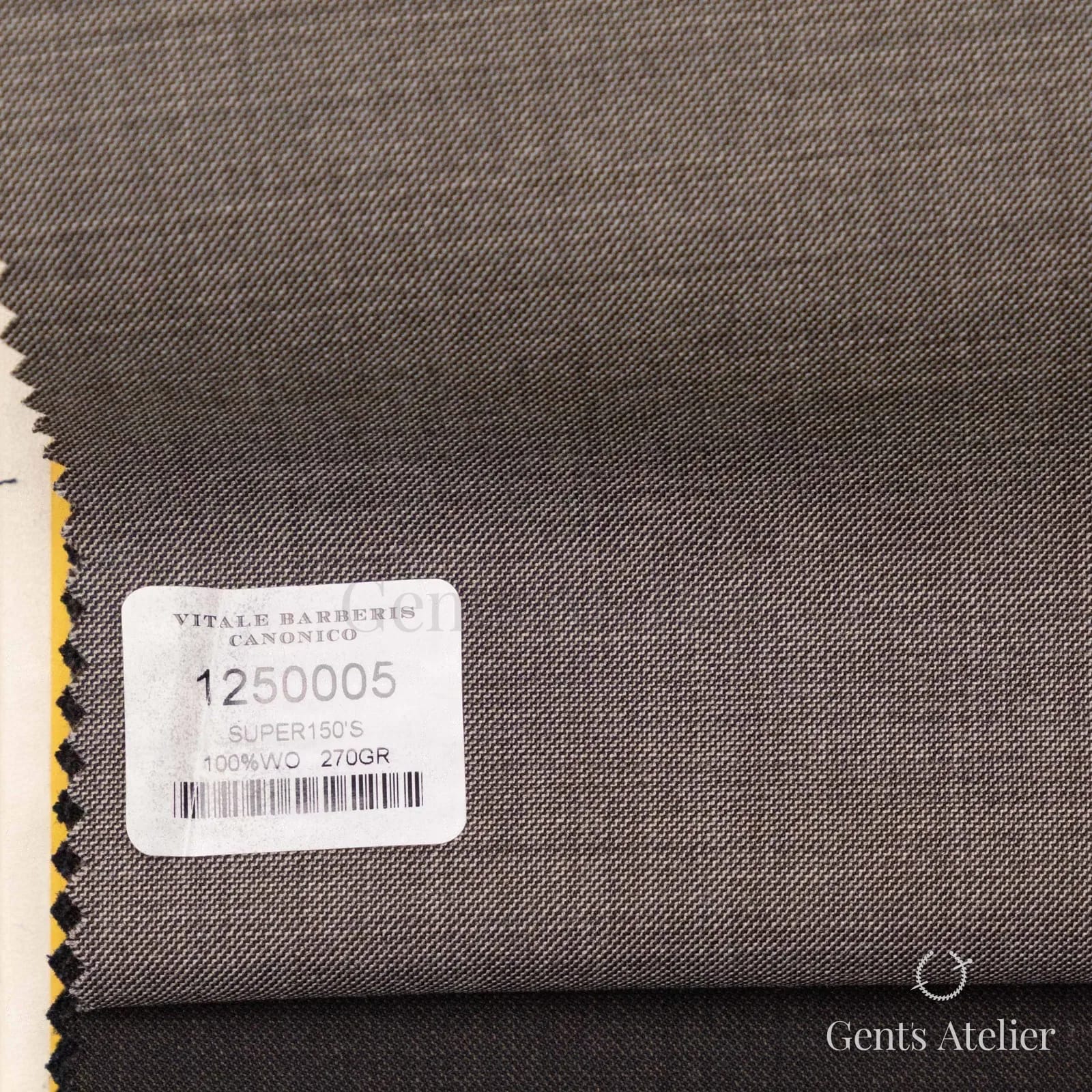 Образец ткани Vitale Barberis Canonico 1250005 с этикеткой, тёмно-серый
