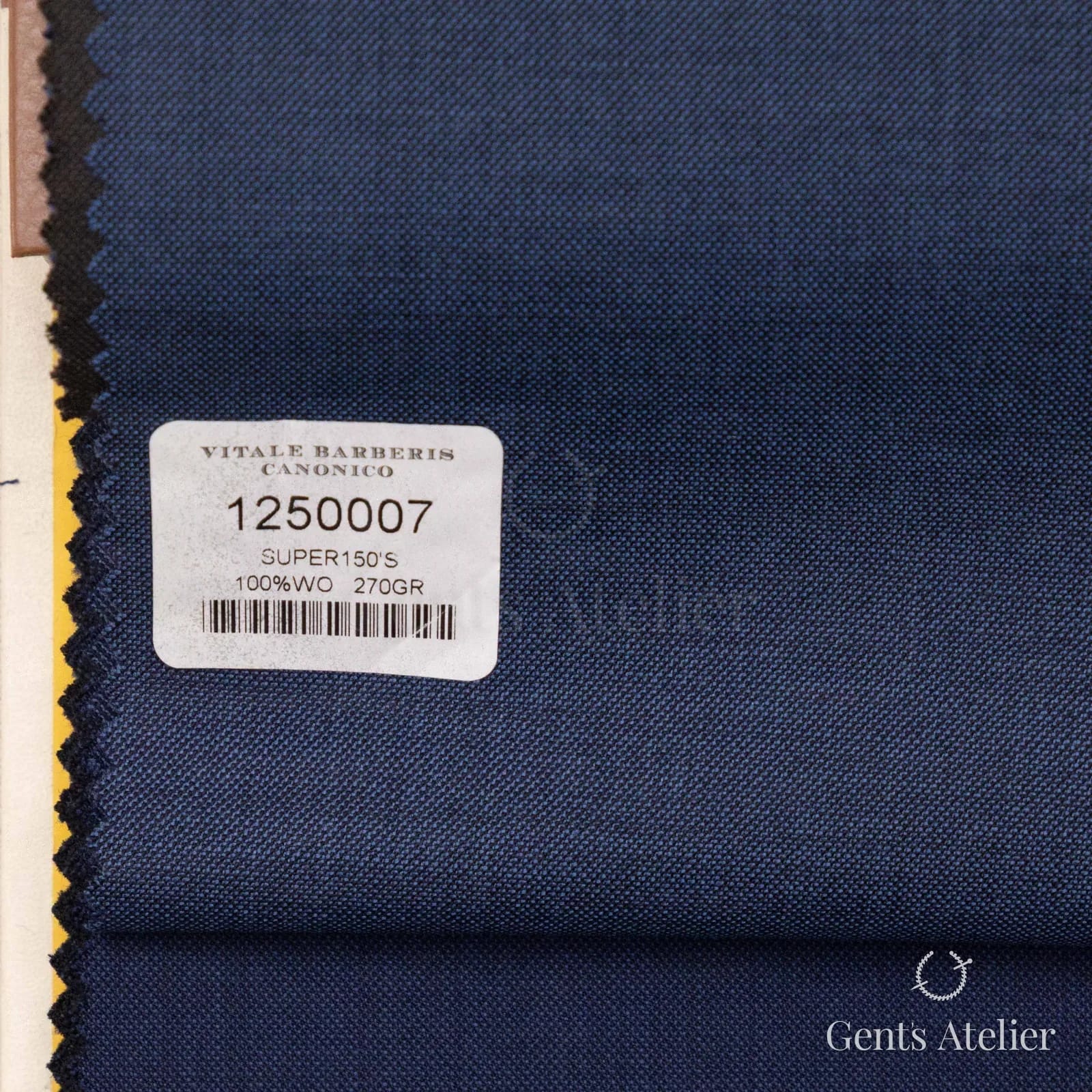 Образец ткани Vitale Barberis Canonico 1250007 с этикеткой, синий