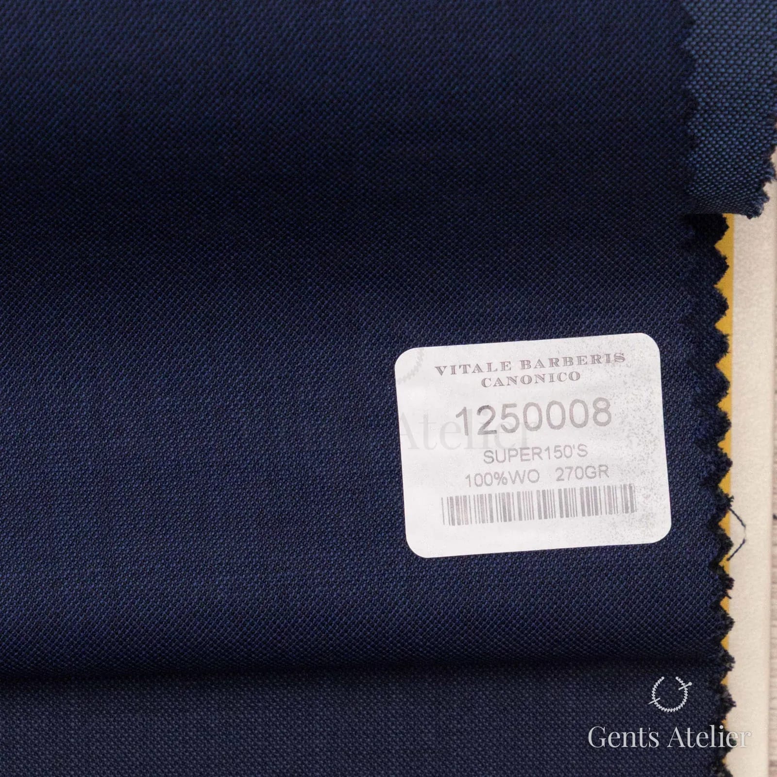 Образец ткани Vitale Barberis Canonico 1250008 с этикеткой, синий