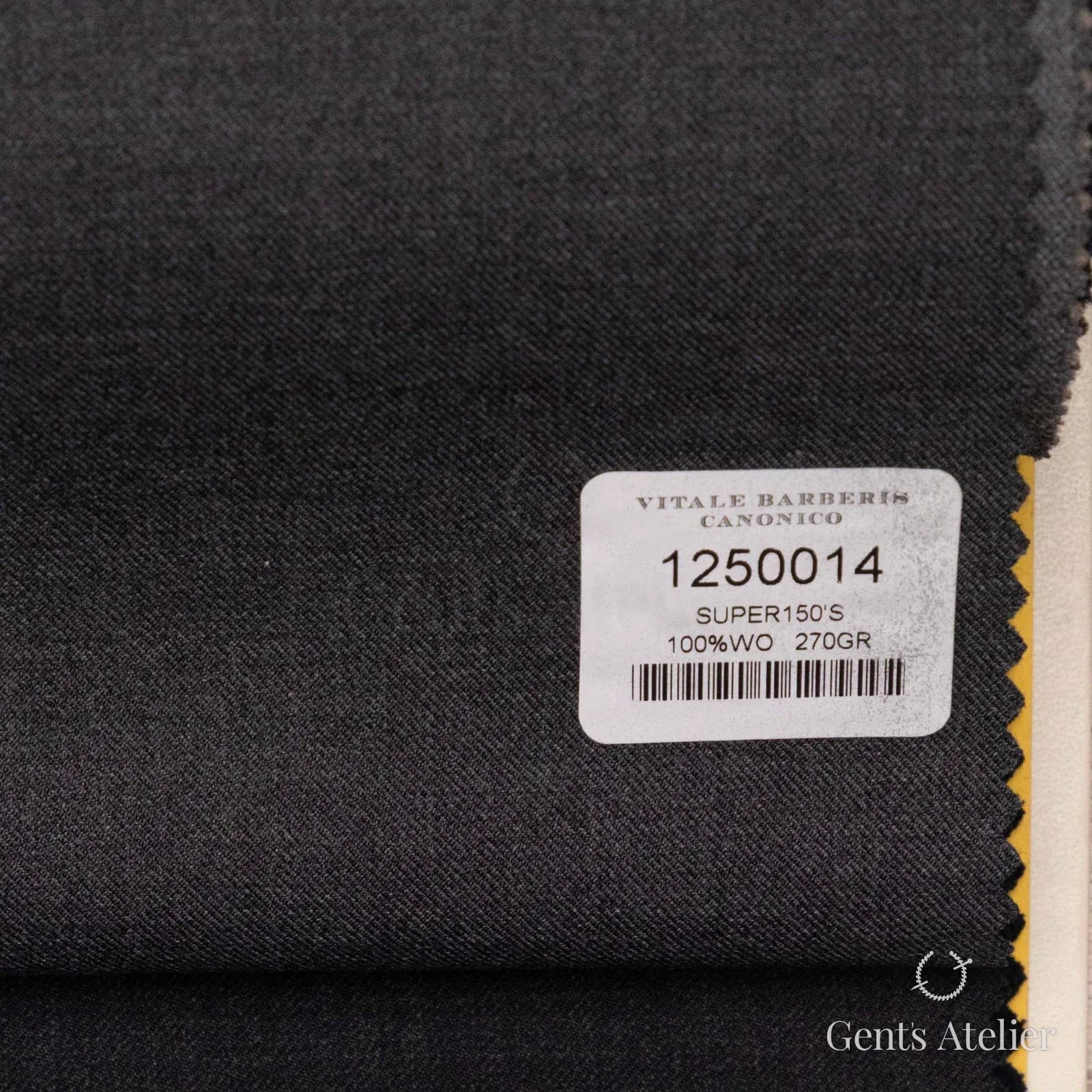Образец ткани Vitale Barberis Canonico 1250014 с этикеткой, антрацит