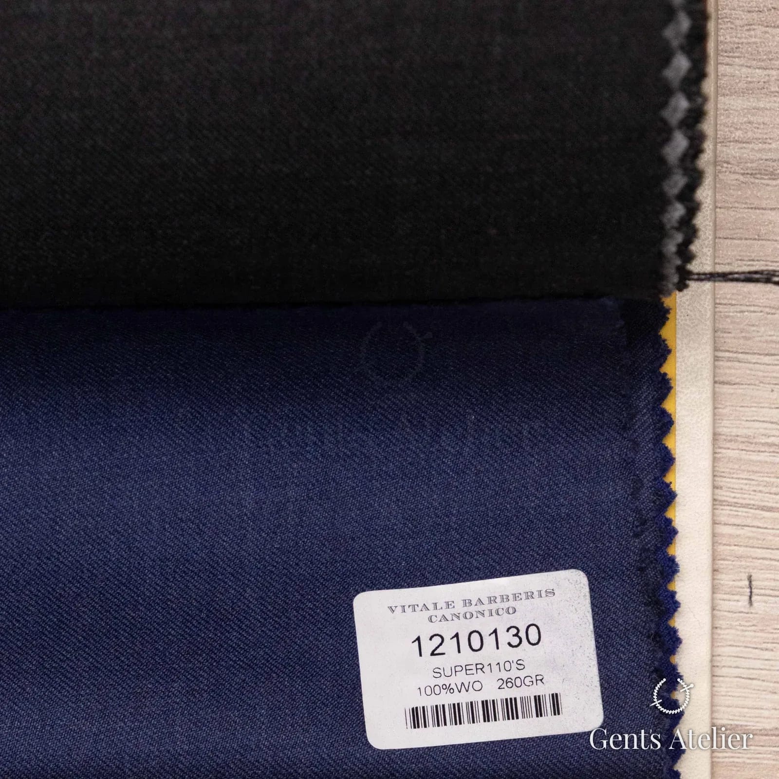 Образец ткани Vitale Barberis Canonico 1210130 с этикеткой, синий