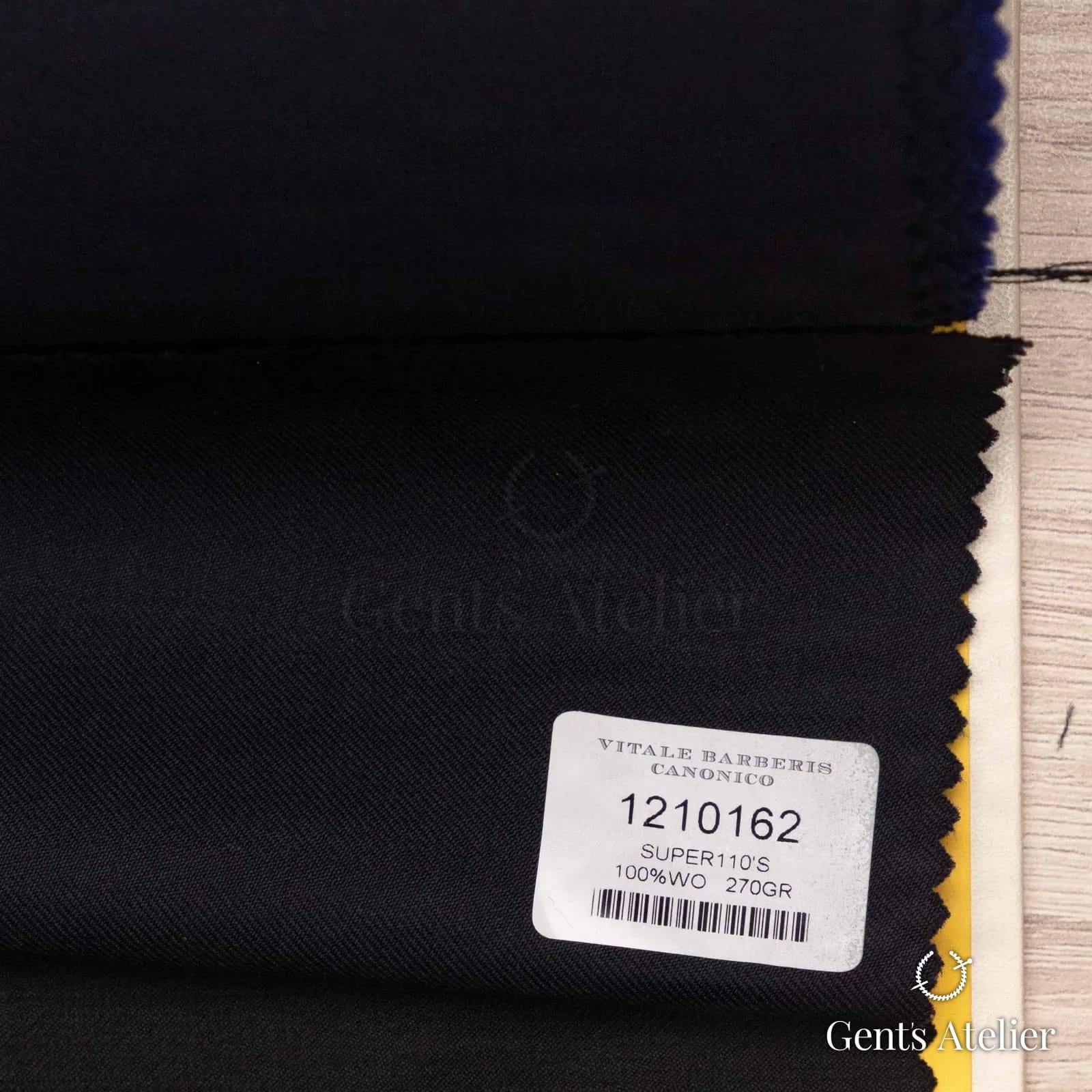 Образец ткани Vitale Barberis Canonico 1210162 с этикеткой, тёмно-серый