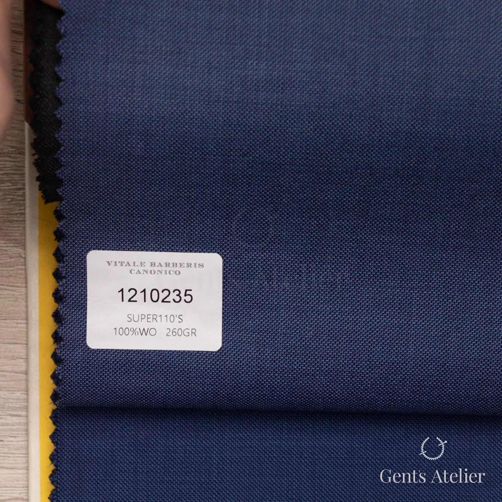 Образец ткани Vitale Barberis Canonico 1210235 с этикеткой, синий