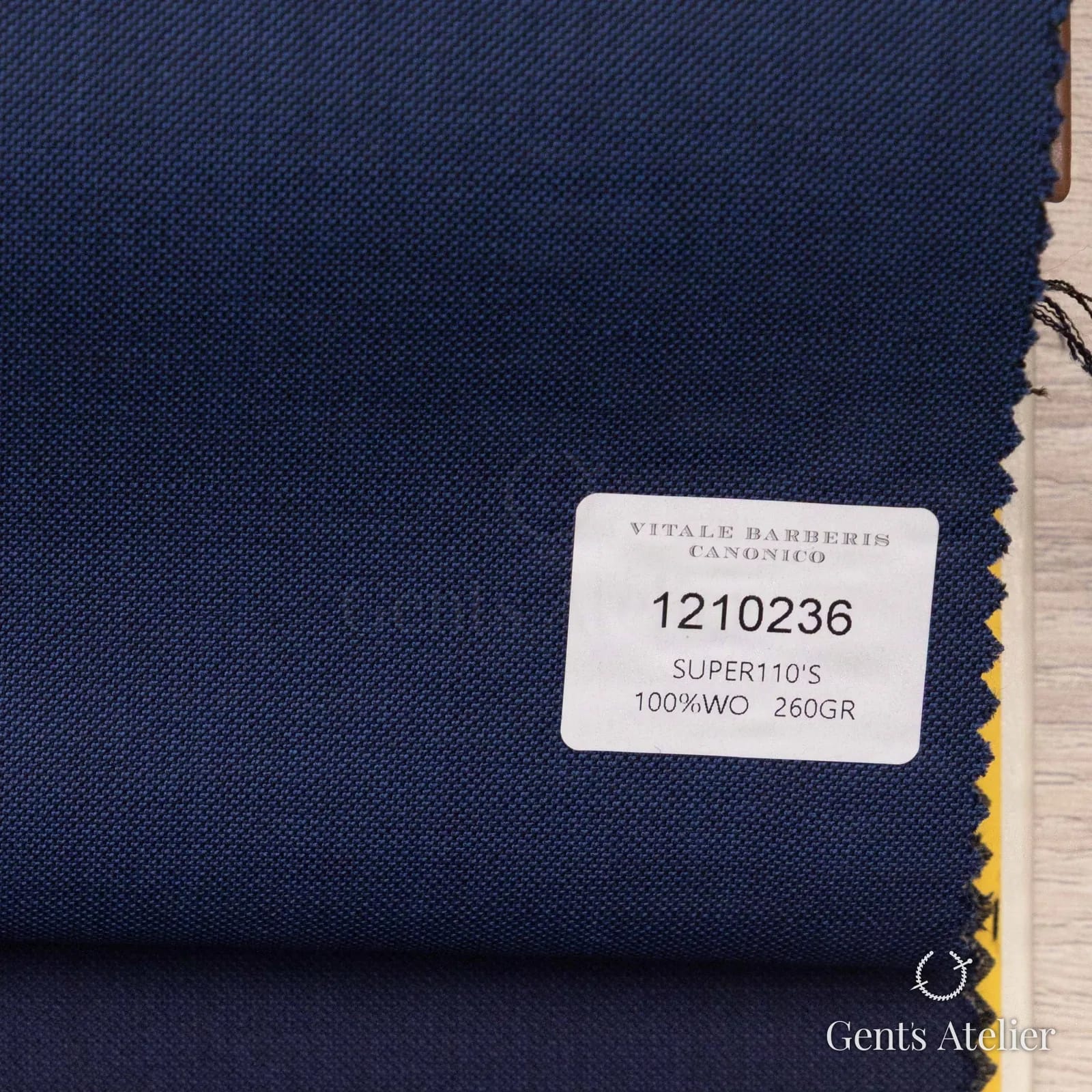 Образец ткани Vitale Barberis Canonico 1210236 с этикеткой, синий