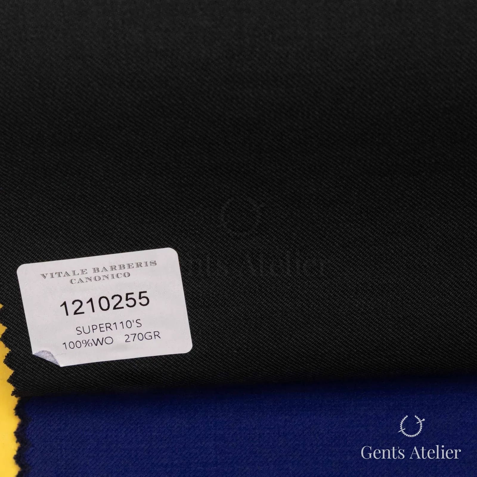 Образец ткани Vitale Barberis Canonico 1210255 с этикеткой, тёмно-серый