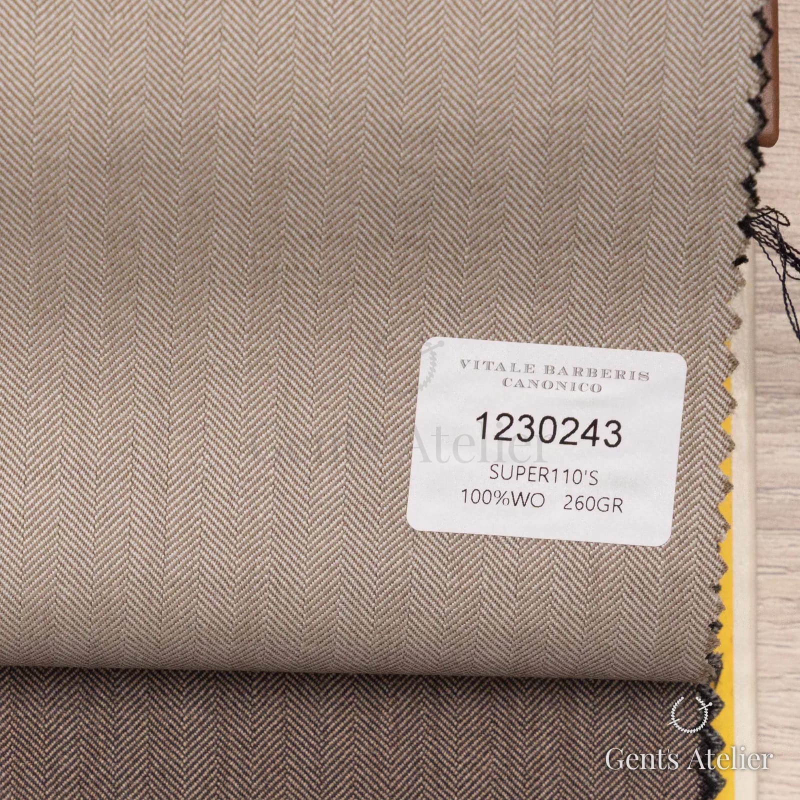 Образец ткани Vitale Barberis Canonico 1230243 с этикеткой, бежевый
