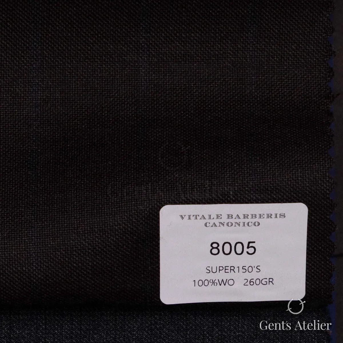 Образец ткани Vitale Barberis Canonico 8005 с этикеткой, тёмно-коричневый