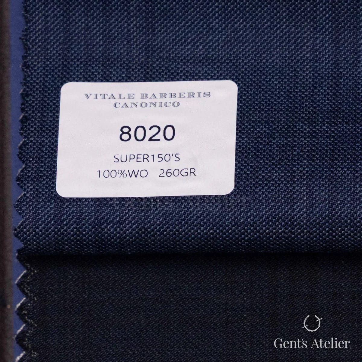 Образец ткани Vitale Barberis Canonico 8020 с этикеткой, синий