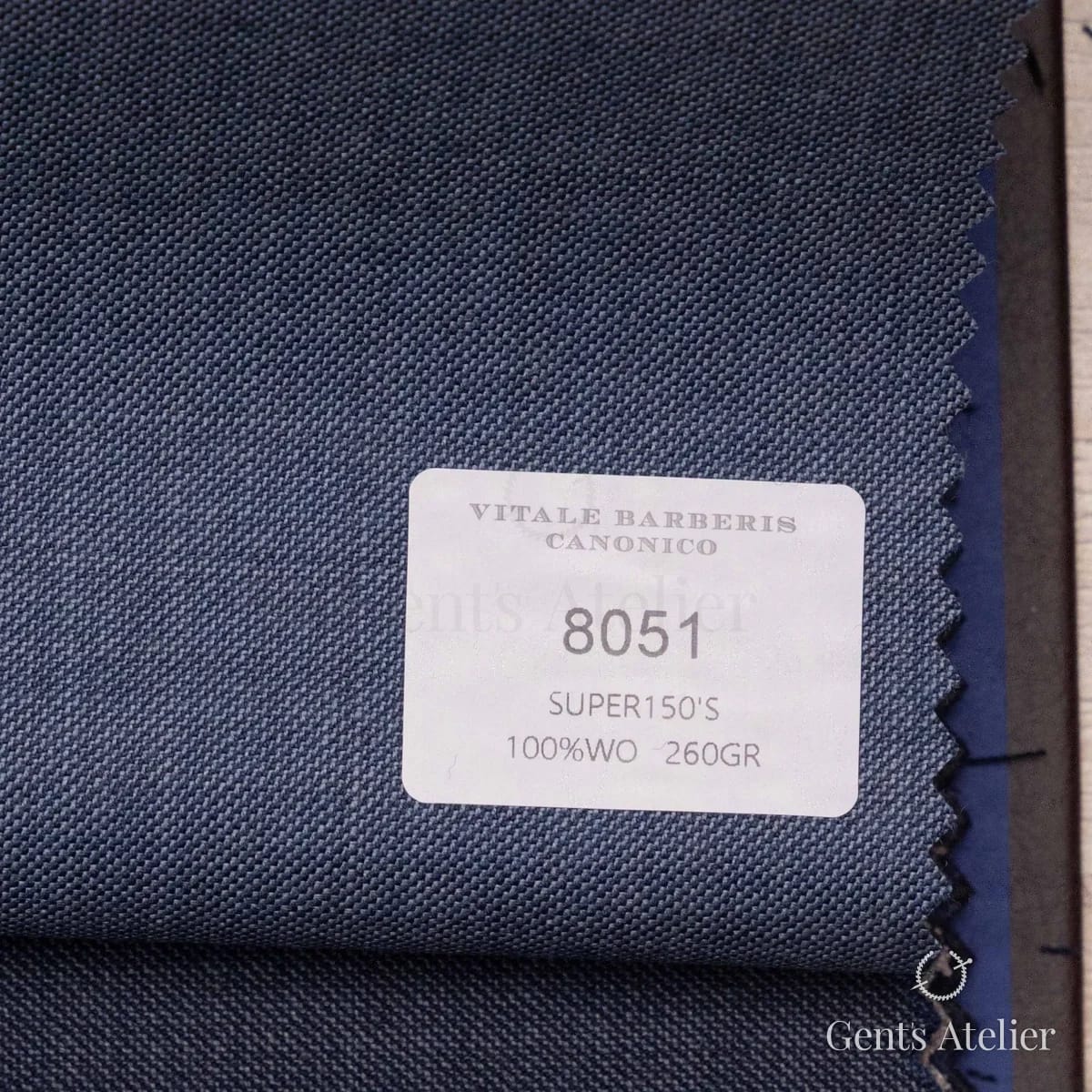 Образец ткани Vitale Barberis Canonico 8051 с этикеткой, синий