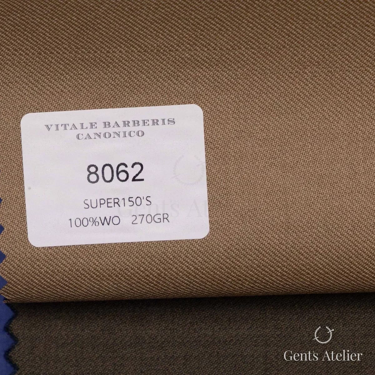 Образец ткани Vitale Barberis Canonico 8062 с этикеткой, золотисто-коричневый