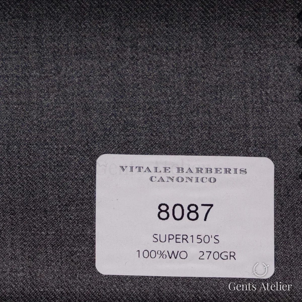 Образец ткани Vitale Barberis Canonico 8087 с этикеткой, серый