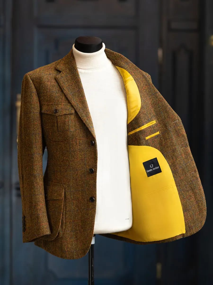 Зимний пиджак из твида Harris Tweed - Подклад