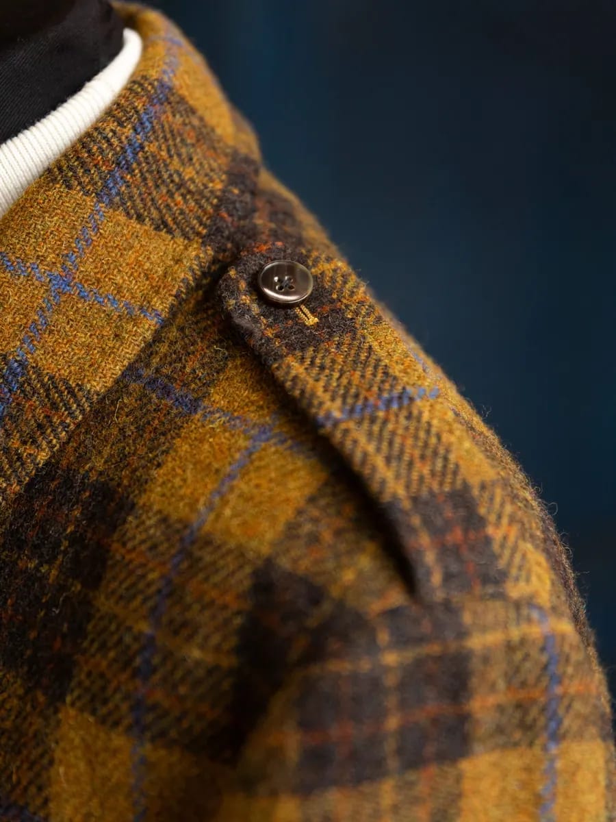 Двубортное пальто из твида Harris Tweed - фото 11