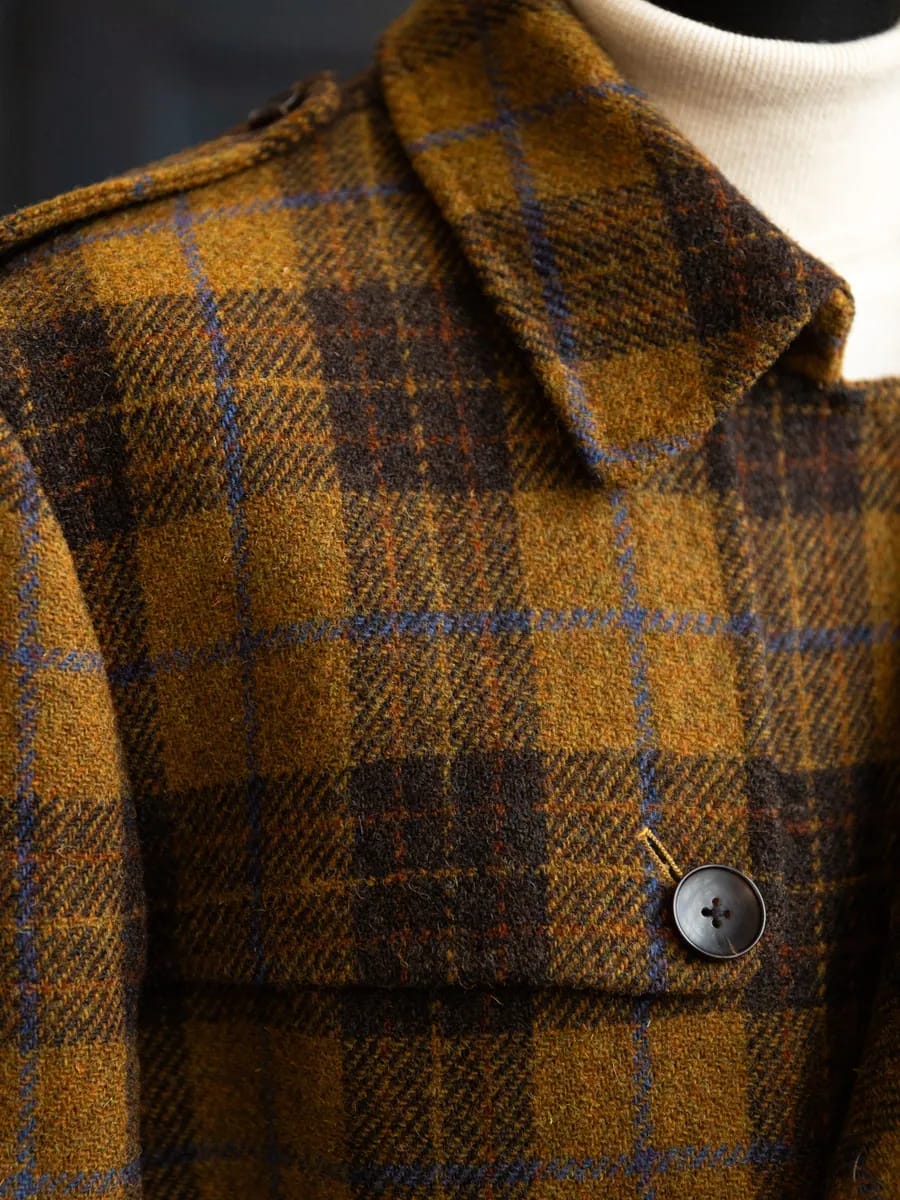Двубортное пальто из твида Harris Tweed - Фото 5
