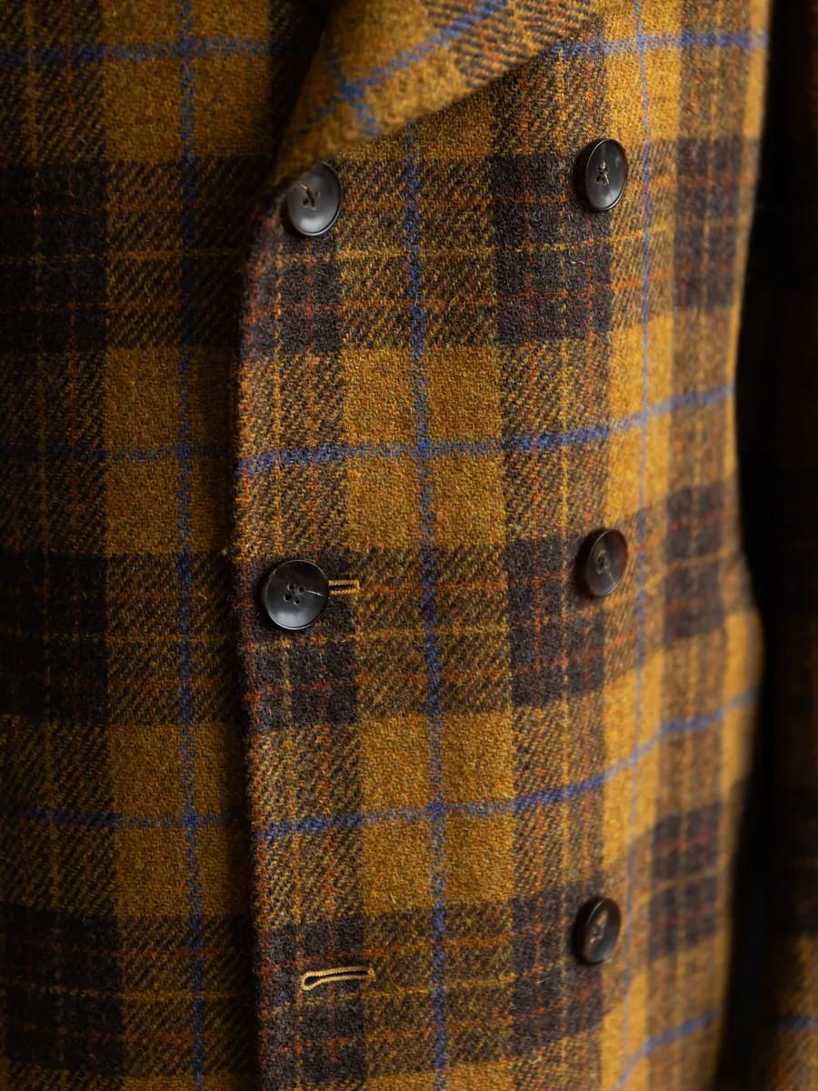 Двубортное пальто из твида Harris Tweed - Фото 6