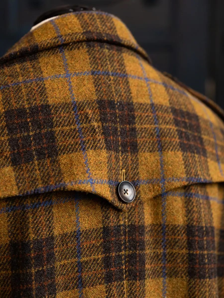 Двубортное пальто из твида Harris Tweed - Фото 7