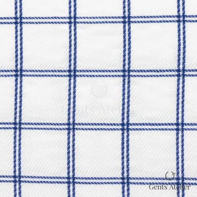 Сорочка из James Fabric 56222 004 — белый в крупную синюю клетку (виндоупейн), 100% Хлопок