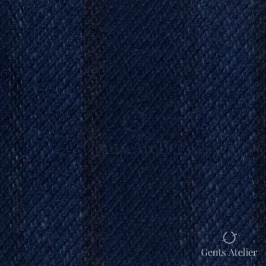 Костюмная ткань Marzoni 651 - 622 / 1500 — Тёмно-синий / Чёрный, полоса, 90% шерсть, 10% кашемир
