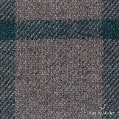 Костюмная ткань Marzoni 651 - 669 / 1200 — Тауп / Зелёный, клетка, 90% шерсть, 10% кашемир