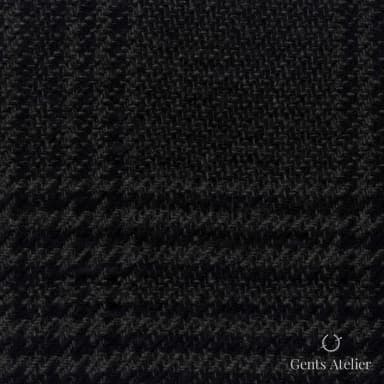 Костюмная ткань Marzoni 651 - 683 / 1500 — Оливковый / Чёрный, ёлочка, 90% шерсть, 10% кашемир